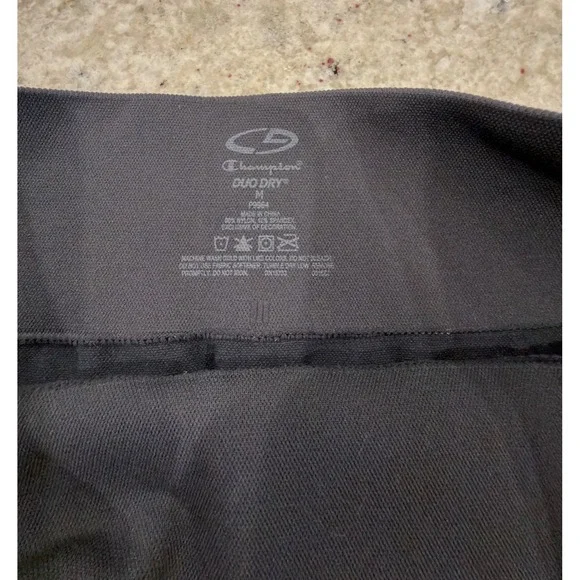 Champion Duo Dry Black Leggings Size M Athletic Compression - Picture 3 of 5